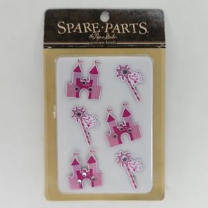 The Paper Studio Spare Parts Princess Brads 6 pcs Princess Icon w/Gems Brads